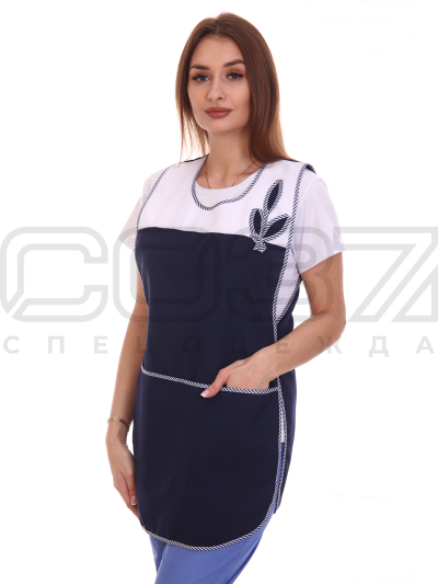 Фартук со спинкой АР9 цв.тёмно-синий тк.габардин