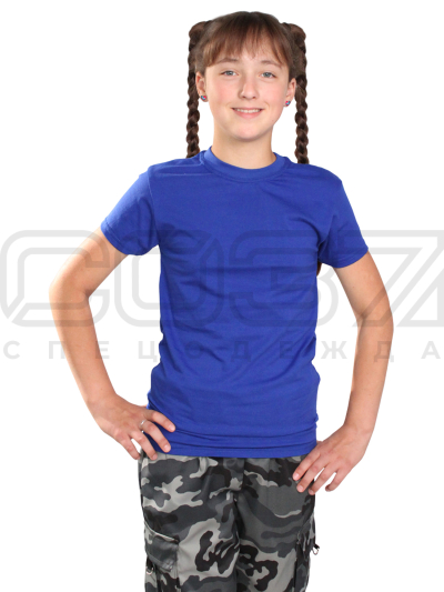 Футболка трикотажная цв. василёк-1